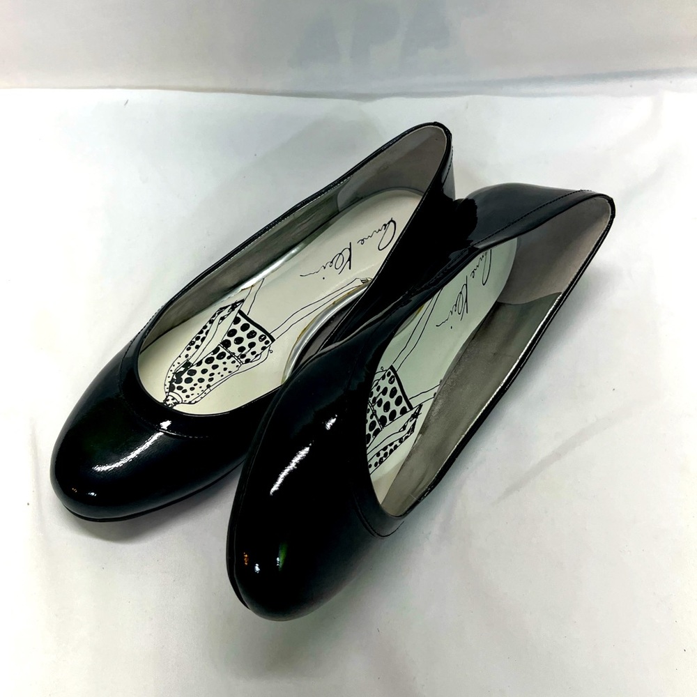 ANNE KLEIN BALLET FLATS BLACK PATENT LEATHER NEW IFLEX SHOES SZ 6